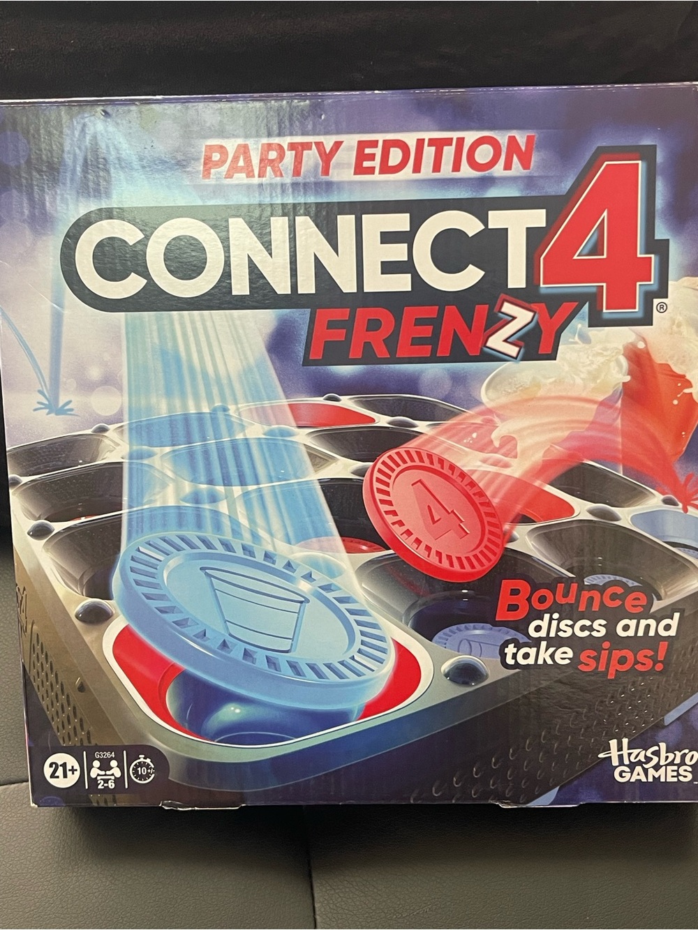 Hasbro Connect 4 Frenzy Party Edition - Blue and Red